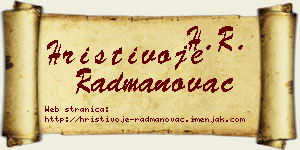 Hristivoje Radmanovac vizit kartica